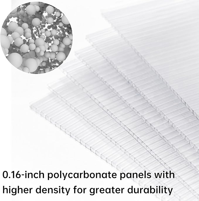 6 x 8 FT Aluminum Greenhouse for Outdoors, Polycarbonate Walk-in Greenhouse with Quick Setup Structure and Adjustable Roof Vent, Dark Gray