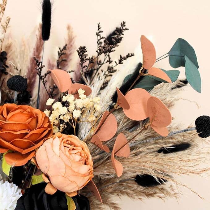 RyddeligHome Fall Flower Arrangements in Vase 100pcs, Fall Centerpieces for Tables, Coffee Dining Table Centerpiece Decor for Home, Thanksgiving Christmas Winter Decorations, Centro De Mesa De Otoño