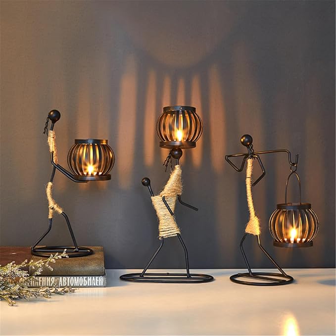 Notart Art Gallery | Creative African Tribal Lady Candle Holders, Tribal Lady Candle Holder Centerpieces, Iron Candlestick Holders for Home, Bar,Dining Table Decor, Personalizable Style Shelf Décor