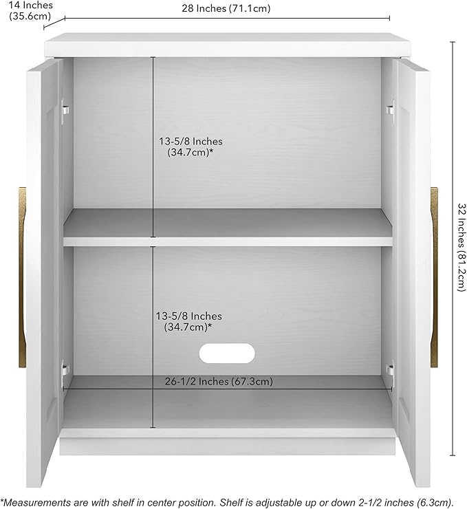 Henn&Hart Tillman Accent Cabinet, 28" Wide, White