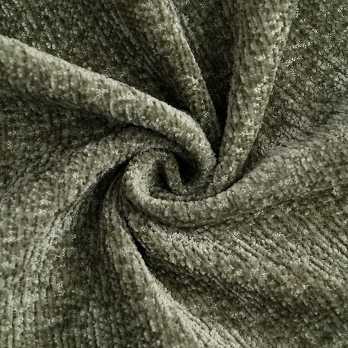 FUTEI Sage Green Chenille Throw Pillow Covers 18x18 Inch Set of 2,Soft Cozy Bound Edge Design Cushion Case,Home Decor for Couch Bed Living Room