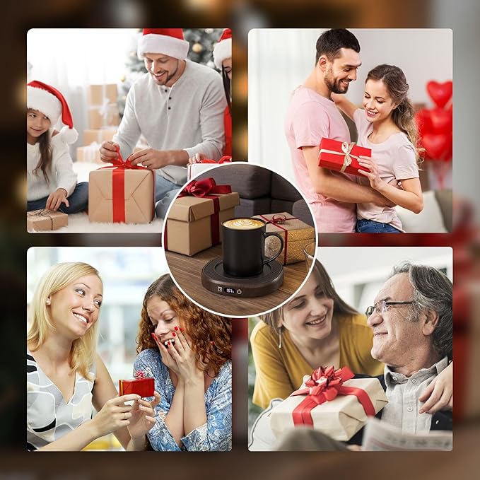 Electric Mug Warmer for Desk Auto Shut Off, Smart Coffee Cup Warmer for Tea Milk, 4 Temperature Setting Coffee Warmer Accessories Keep Beverage Fast Heating Home & Office, 8H Timer Candle Warmer Plate