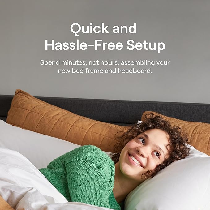 Nectar Full 12” Mattress with Bed Frame & Headboard - Grey - Medium Firm Gel Memory Foam - Cooling Comfort Technology - 365-Night Trial - Forever Warranty - Easy Assembly - 8 Inch Legs - Wooden Slats