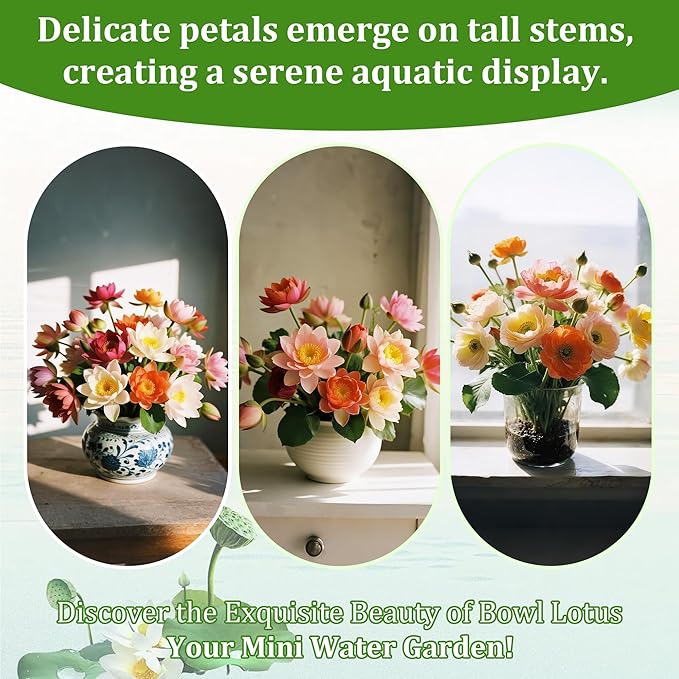 160Pcs Mixed Lotus Seeds for Planting in Water, Colorful Bowl Flower Seeds for Ponds, Bonsai, Indoor Water Gardens, Easy Grow Water Lily