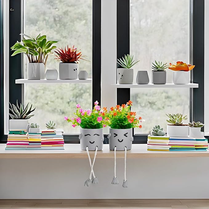 Lifelike Artificial Succulent Plants with Creative Pots, Realistic Faux Greenery for Home, Office, Bathroom, Bedroom, Kitchen, and Desk Decor, Long-Lasting Maintenance-Free DecorHome Office