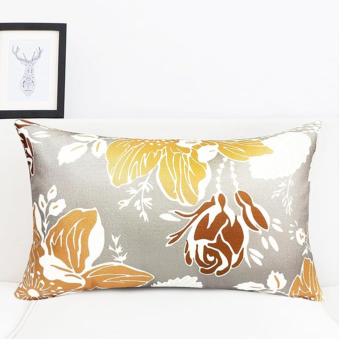 Decorative Throw Pillow Covers Set of 4 Coffee Pillow Covers 12x20 inch Throw Pillow Cases Linen Square Pillow Case,Farmhouse Outdoor Modern Boho Pillow Covers for Couch Sofa Living Room