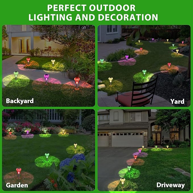 Solar Lights Outdoor, 16 Pack Mushroom Lights Outside Waterproof, Solar Powered LED Lighting for Garden, Yard, Landscape, Path, Pathway, Lawn, Walkway, Driveway, Backyard Decor (Multicolor)