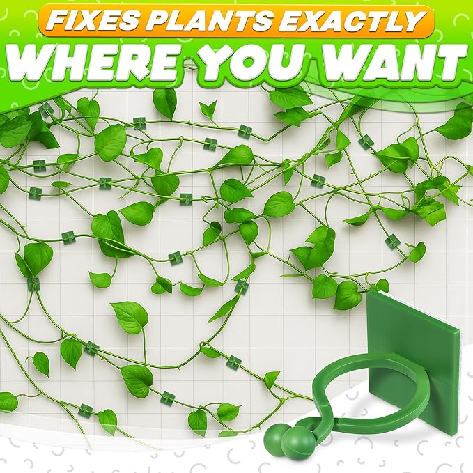 Plant Wall Clips for Climbing Plants 110 Pcs - Large, Medium, and Small Sizes Wall Clips for Support, Resistant to Breaking and Deformation, Strong Adhesion - For Gardening or Cable Management