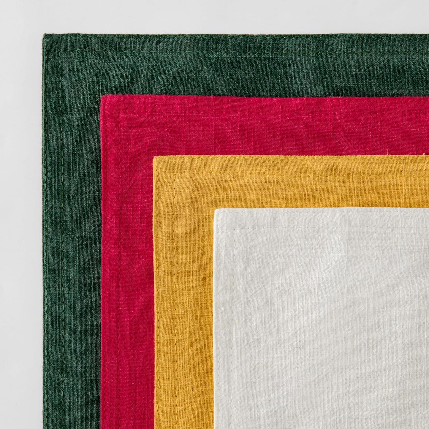 MIULEE Christmas Red/Green Linen Pillow Covers Pack of 4 Decorative Natural Solid Throw Pillow Covers Soft Accent Boho Farmhouse Couch Pillowcases Home Decor for Living Room Bed Sofa 20x20 Inch