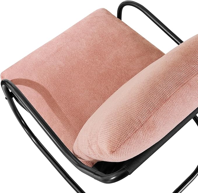 Peace nest Comfy Accent Chair Modern Living Room Bedroom Armchair with Mental Frame Comfortable Shredded Foam Cushion for Balcony Lounge Reading Meeting Room Pink