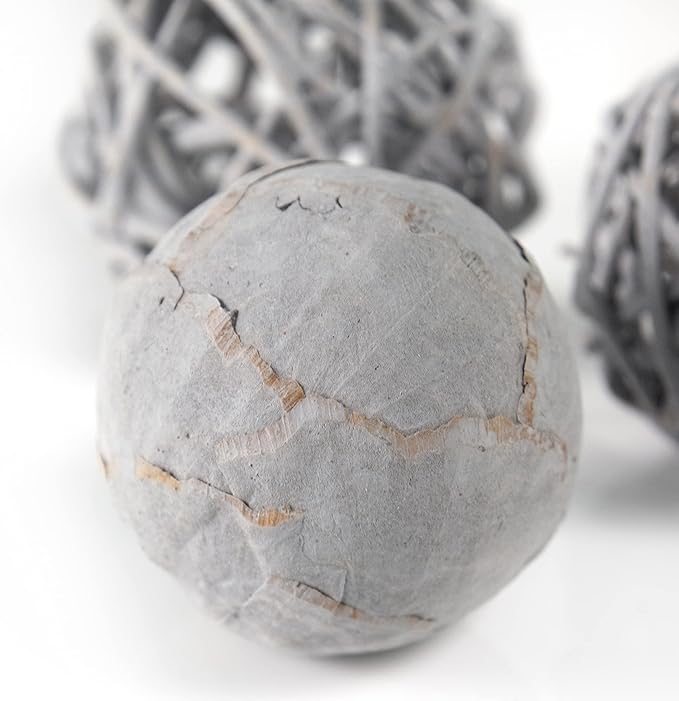 Natural Tones Vase & Bowl Fillers | Floral & Decorative Balls Home Decor (Grey Rose)