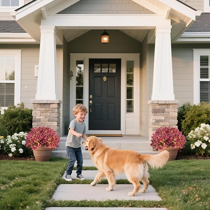 Artificial Mums for Outdoors Garden Home Fall Decor uv Resistant Outdoor Faux Plants Indoor Plastic Fake Plants Greenery Boxwood Porch Patio Fake Mums Flowers 12 Bundles Yard Decorations