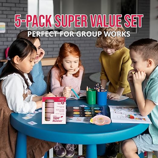 Tape Runner - Double Sided Adhesive with Dispenser Roller Included - Acid Free, Sticky, Clear & Transparent - Ideal for Scrapbooking, Crafts & More - Standard - (315 inches per cartridge) 20 Cartridge