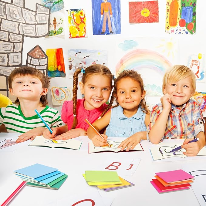 Thenshop 150 Pack Mini Notebooks Bulk Small Notepad Unlined Journals Pocket Blank Sketchbooks Kids Students Gifts Back to School Supplies 4 x 4 Inch 24 Sheets(Bright Color)