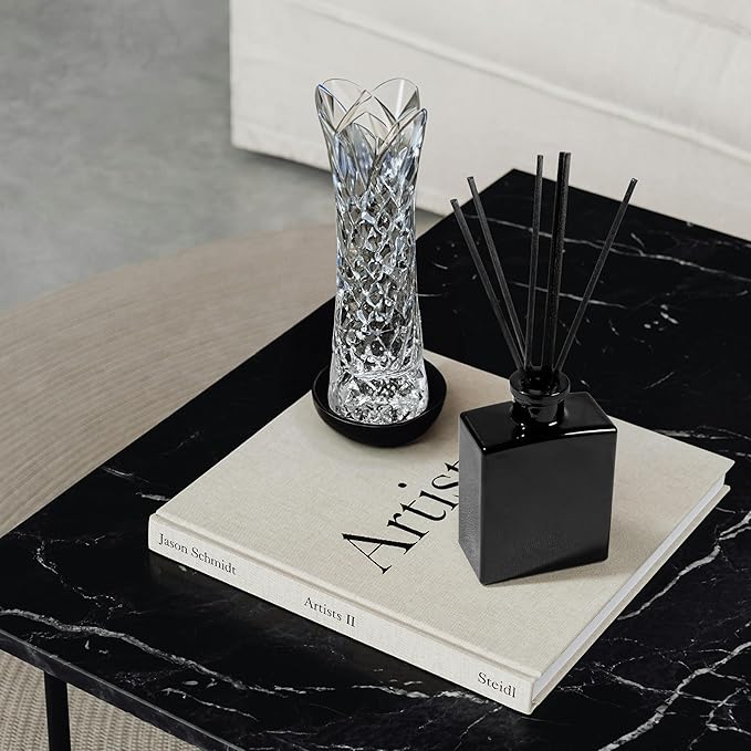 Urban Naturals Christmas Night Reed Diffuser Set – Cinnamon Spice, Almond, Clove, Cedarwood, Fresh Balsam and Fir Needle – 5 Ounce Sleek Black Rectangular Refillable Glass Bottle – Made in The USA