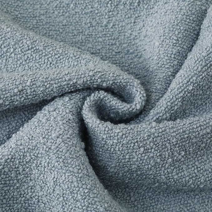 FUTEI Pack of 2 Dusty Blue Decorative Throw Pillow Covers 16x16 Inch Soft Cozy Solid Boucle Textured Cushion Case,Modern Home Decor for Couch Bed Living Room