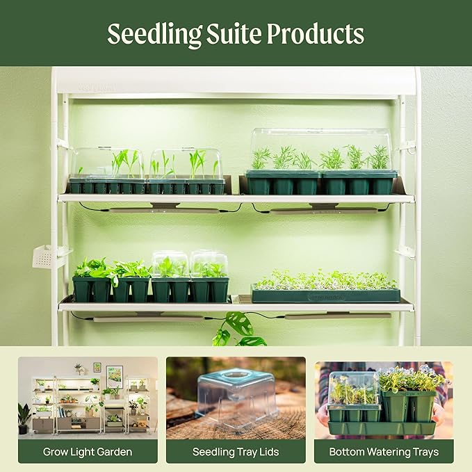 Vego garden Giga Seedling Trays - 8 Pack, 9-Cell UV-Resistant Reusable Starter Trays for Greenhouse/Garden (No Lids)