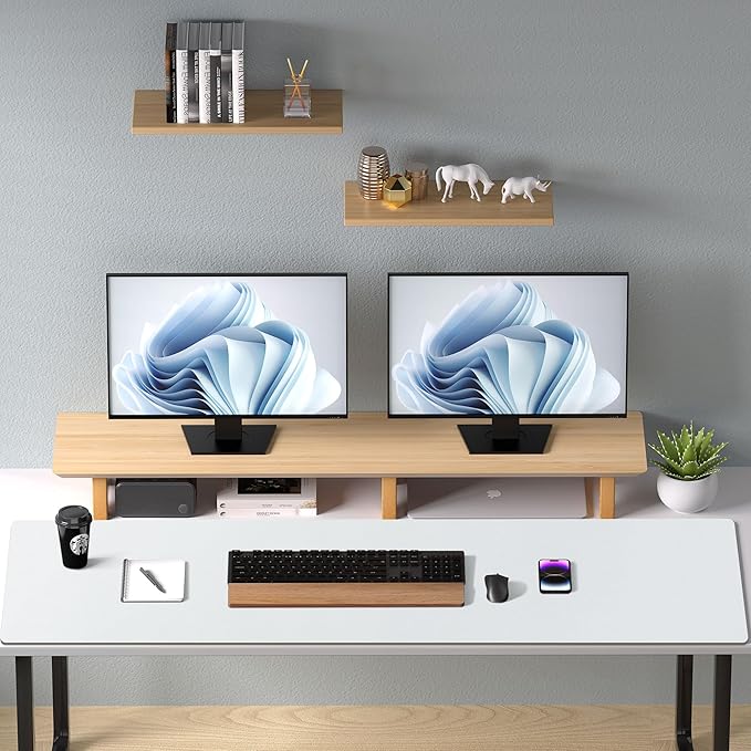 Aothia Faux Leather Desk Mat – Large Mouse Pad, Non-Slip PU Leather Blotter, Waterproof Writing Surface for Office and Home (Barely Grey, 47.2" x 23.6")