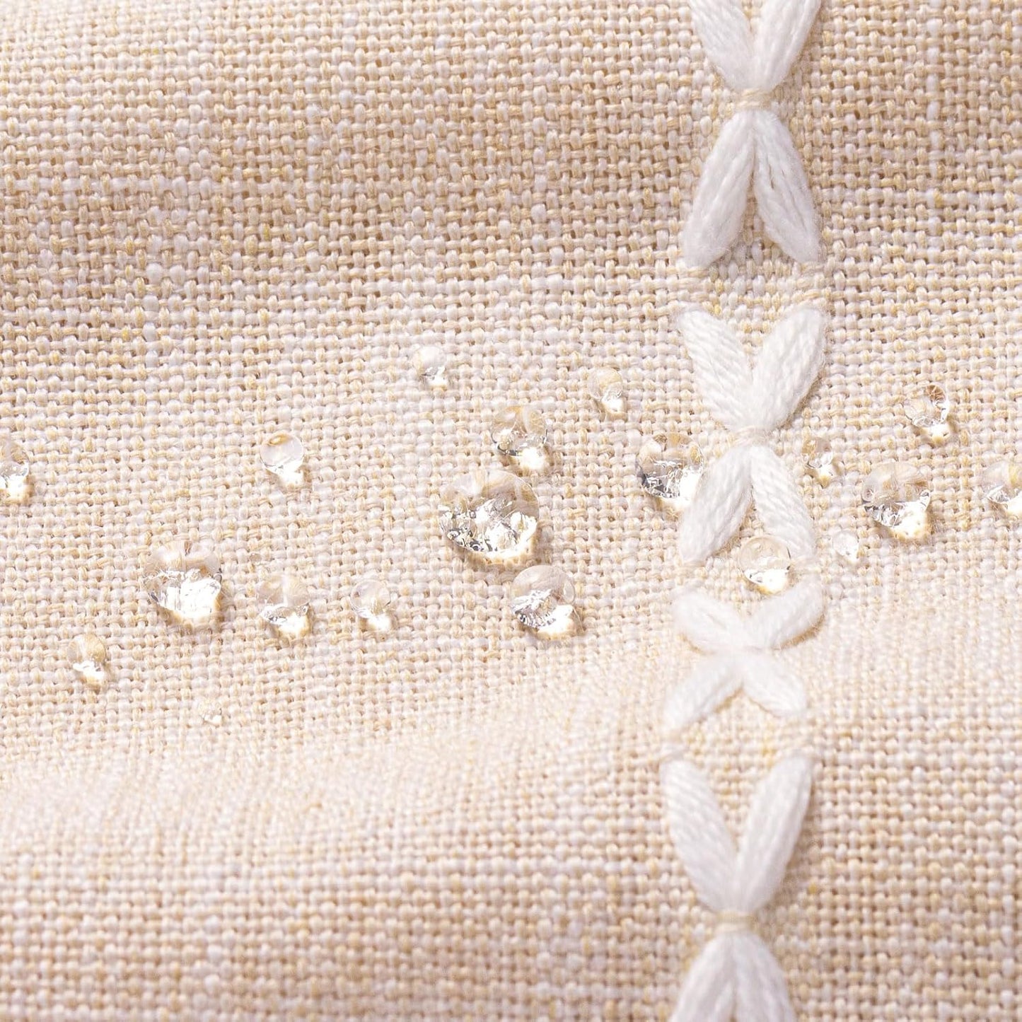 MitoVilla Beige Boho Small Stall Fabric Shower Curtain 36 x 72, Cream Half Size Narrow Polyester Linen Tassel Cloth Shower Curtains for Chic Modern Farmhouse Country Bathroom Decor