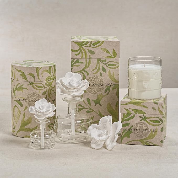 Zodax Mini Grand Casablanca Porcelain Diffuser, Apricot Bloom