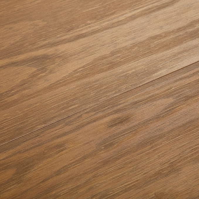 Plank+Beam 48 Inch Farmhouse Dining Table, Rustic Solid Wood Kitchen Table, Dinner Table for Dining Room, Home Office Furniture, Pecan Wirebrush