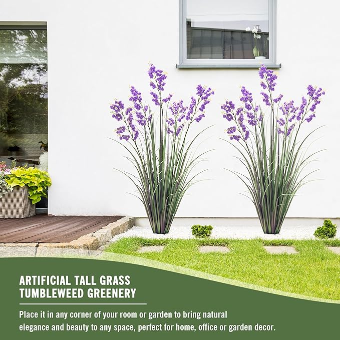 Green Onions Home Decor Fake Plants Lily of The Valley Snake Plant Home DéCor Accents Artificial Grass Room Decor Artificial Plants Indoor Artificial Grass 47“ 1 Pack(Purple)