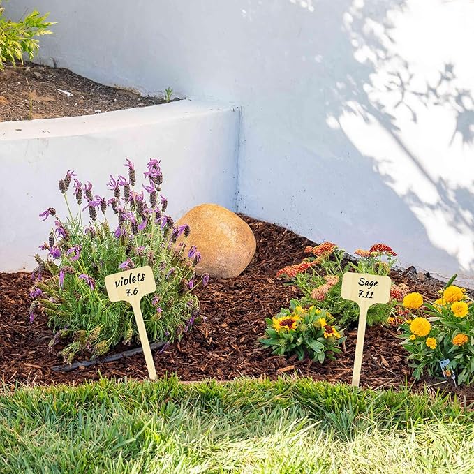 KINGLAKE Plant Labels,Bamboo Plant Labels,7 Inch Tall Plant Tags Labels,30 Pcs Nursery Garden Labels Plant Markers for Outdoor Waterproof Plant Name Tags Garden Tags with Marking Pen