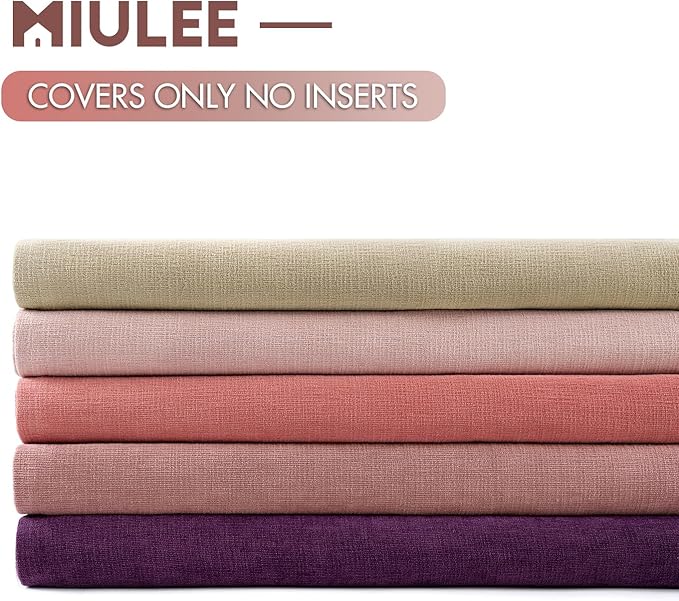 MIULEE Ivory Couch Pillow Covers 18x18 Inch, Set of 2 Soft Chenille Decorative Square Throw Pillow Covers Farmhouse for Sofa Living Room Bed