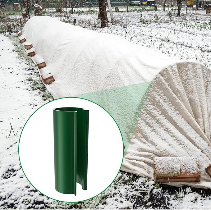 Jetec 128 Pieces PVC Pipe Clips Covers 2.4 Inches Long Greenhouse Clamps for Netting for Greenhouses Garden Shelters Bird Protection(For 1/2 Inch PVC Pipe,Green)
