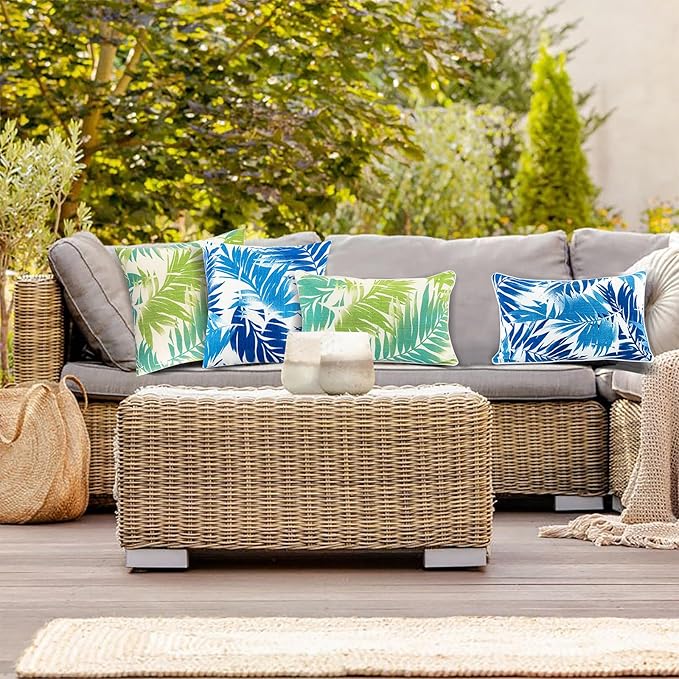 JMGBird Outdoor Throw Pillows with Insert 18 * 18 Inch Outdoor Pillows for Patio Furniture