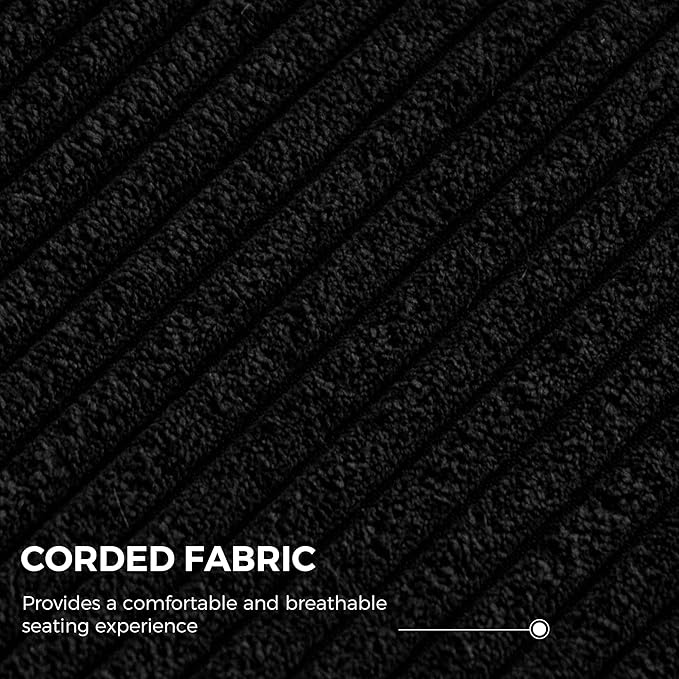 MAXYOYO Modern Accent Chair, Comfy Living Room Chair with Metal Frame Wooden Armrest, Upholstered Armchair with Soft Cushion for Bedroom Balcony Lounge Reading Room, Black