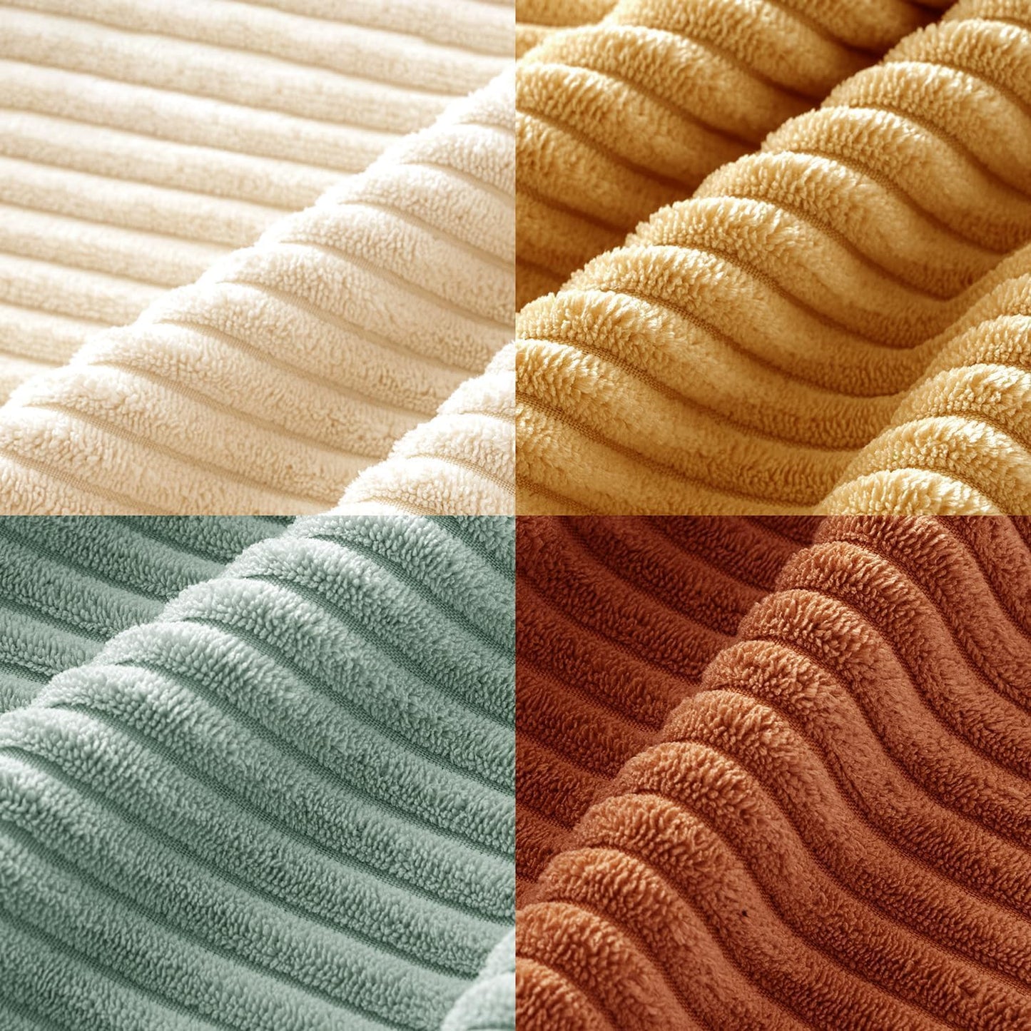 MIULEE Boho Farmhouse Throw Pillow Covers 20x20 Inch Set of 4 Modern Natural Decorative Cushion Covers Soft Corduroy Home Decor for Spring Couch Bed Sofa Living Room Teal-Rust Gradient Series