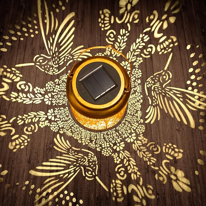 Christmas Gifts for Women, Metal Hummingbird Solar Lanterns, Birthday Gifts for Women Mom Grandma Sister, Outdoor, Waterproof, Hanging Solar Lights Outside, Garden Decor, Decoration for Backyard Patio