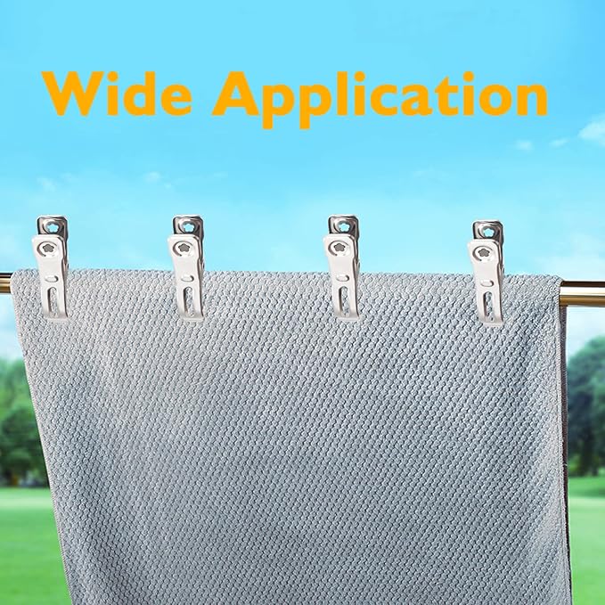 BESTEEL Upgraded 100 PCS Garden Clips, Greenhouse Clamps 100% Stainless Steel Heavy Duty Greenhuose Clips for Netting - Strong Grip to Hold Down Shade Cloth or Plant Cover on Garden Greenhouse Hoops