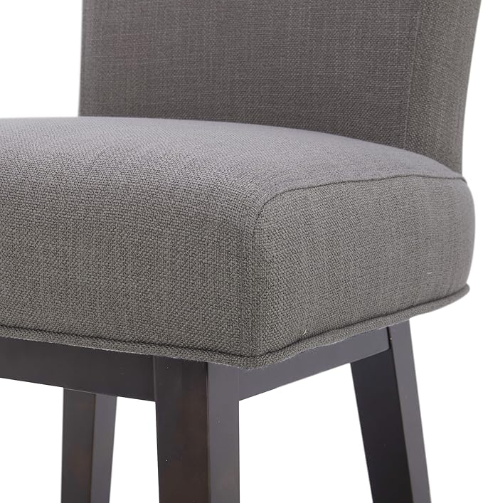 CHITA 26 Inch Counter Height Swivel Bar Stools Set of 2, FSC Certified Modern Fabric Swivel Barstool Chair with Back, Flint Grey