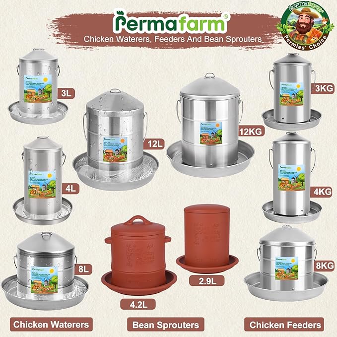 Permafarm® Organic Bean Sprouter, Natural Earthen-Clay Mung Bean Sprouter, Sprouts Growing Kit for Soybeans, Broccoli, Alfalfa & More | Lead-Free, Cadmium-Free (Large Size for Family)