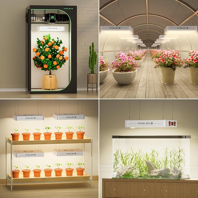 Kingled KP2000 LED Grow Light, Full Spectrum Grow Lights with Veg Bloom Mode, High PPDF for 3x3 Ft Coverage, Indoor Hydroponic Grow Tent Light for Seedling to Flowering