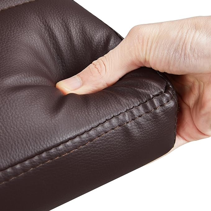 Yaheetech Bar Stools Set of 2, Adjustable PU Leather Swivel Barstools, Modern Counter Stools with Back and Footrest, Counter Height Barstools for Bar, Kitchen, Dining Room, Brown