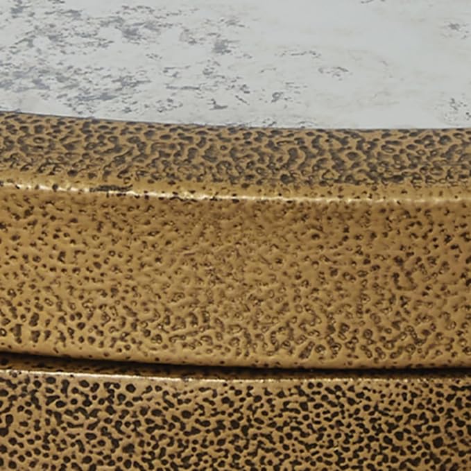 Signature Design by Ashley Korajane Transitional Metal End Table with Tempered Glass Top, Metallic