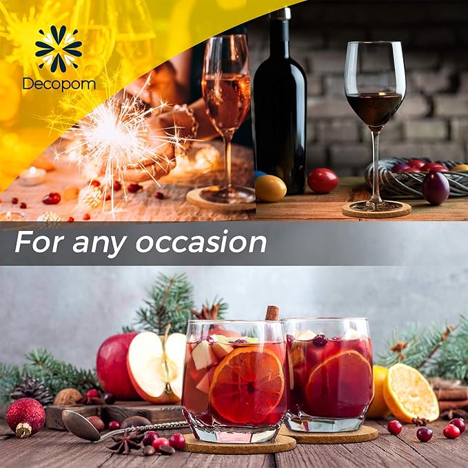 Cork Coasters for Drinks with Metal Holder - 16 Pcs Round 4 inch Drink Coaster Thick Absorbent Heat-Resistant Saucer - Used for Cold Hot Beverages Glasses Mugs Cups Plants Apartment Decor Bar Table