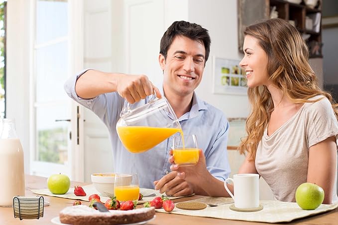 8 Pcs Drink Coasters with Holder, Coasters for Coffee Table, Absorbent Coaster Set for Living Room Decor Tabletop Protection, Coaster Set 4 - Color Cup (Brown Mix)