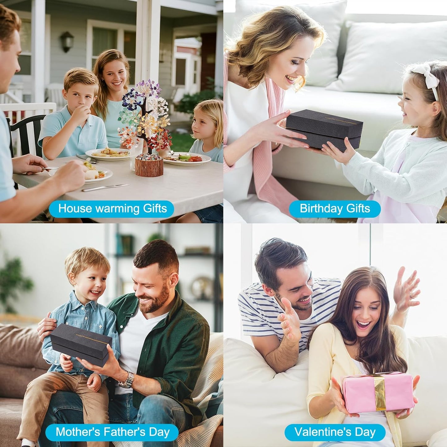 7 Chakra Crystal Tree of Life,Birthday Gifts for Women, Healing Crystal and Stones for Positive Energy,Gifts for Sister and Mom,House Warming Gift,Money Feng Shui Tree Decoration