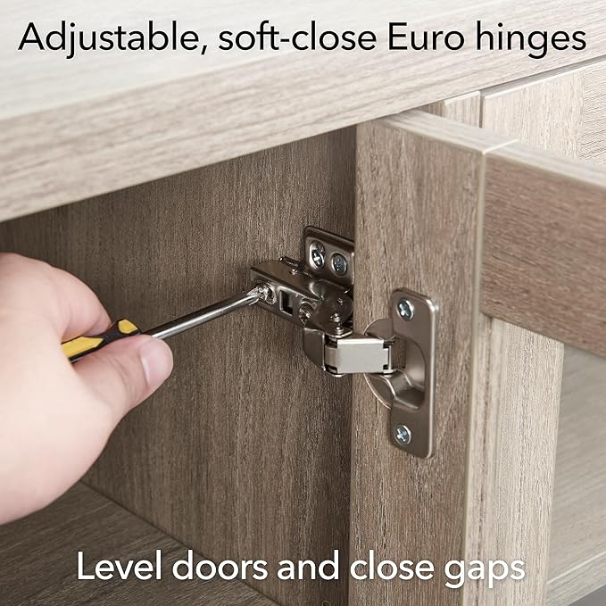 Henn&Hart Rectangular TV Stand for TV's up to 75" in Weathered Gray, for Home, Living Room, Bedroom, Entertainment Room, Office