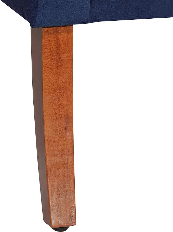 Homepop Home Decor Upholstered Classic Swoop Arm Accent Chair Accent Chairs for Living Room & Bedroom Decorative Home Furniture, Velvet Navy