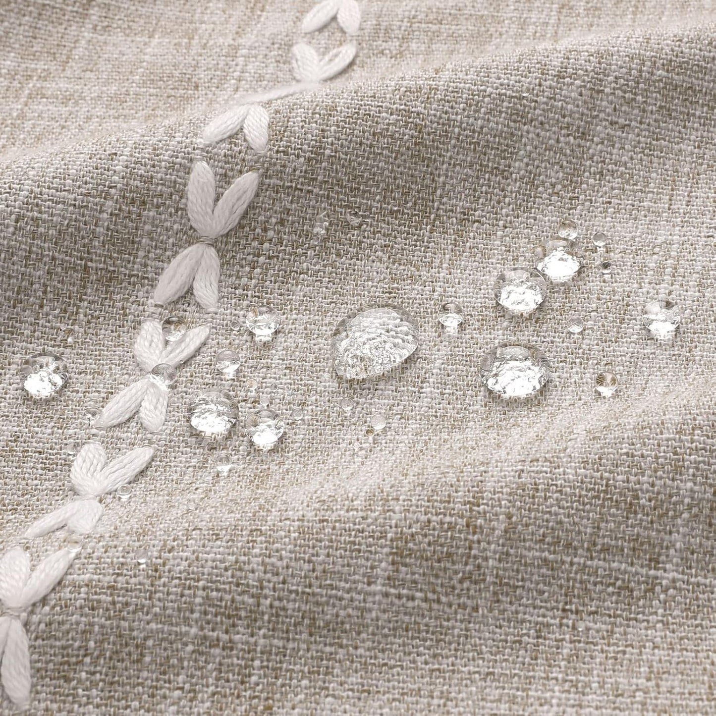 MitoVilla Boho Farmhouse Fabric Shower Curtain, Tan Brown Modern Polyester Linen Shower Curtains for Vintage Rustic Bathroom Decor, Country Tassel Thick Cloth Shower Curtain, Taupe, 72 x 72