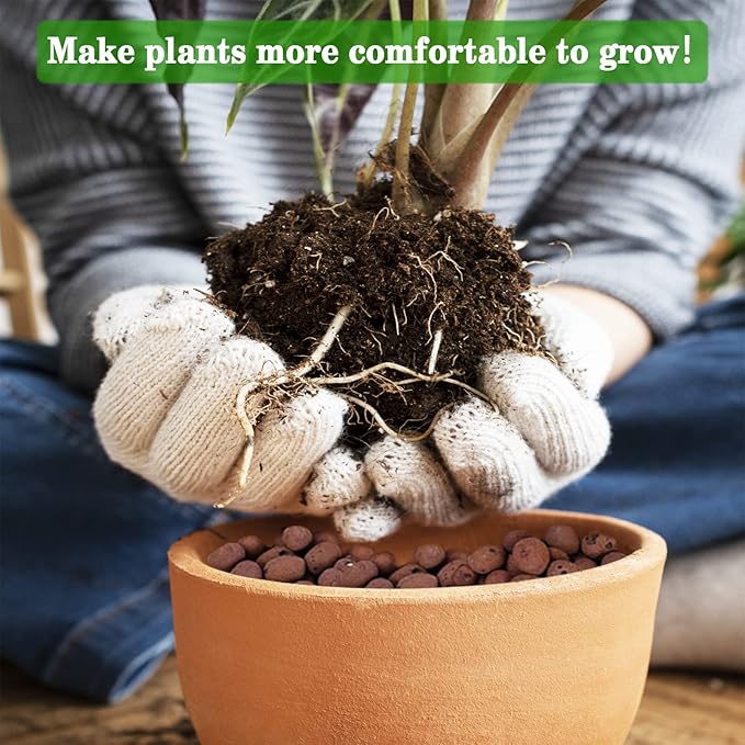 Legigo 4 LB Organic Leca Clay Pebbles for Plants, 4mm-16mm 100% Natural Leca Balls for Indoor Plants, Hydroton Clay Pebbles for Plants Hydroponic Aquaponics Growing Orchid Drainage Terrarium