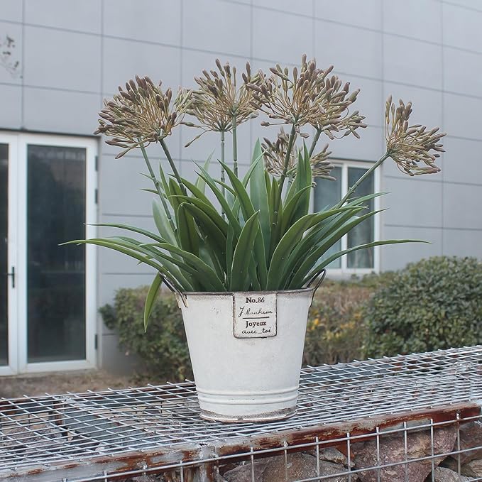 Faux Plants Outdoor 8 Bundles Artificial Flowers Stems 18.9 in Large Fake Greenery Realistic for Home Garden Planters Front Door Decor Outside