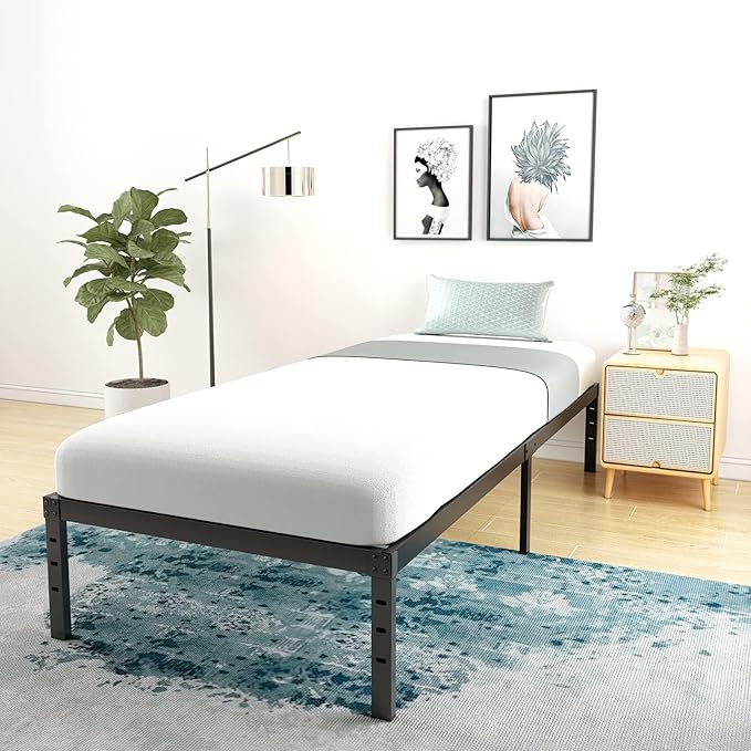18 Inch Twin XL Bed Frame Metal, Platform Bed Frame Twin XL Size, Easy Assembly, Heavy Duty, No Box Spring Needed