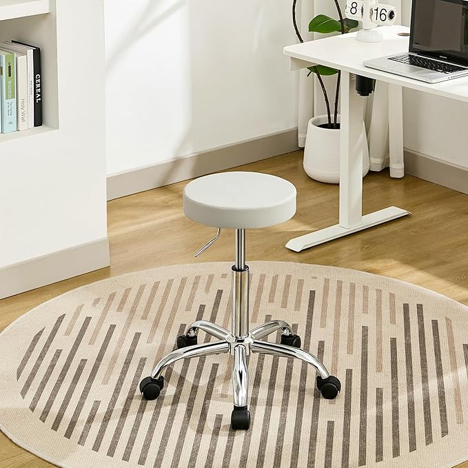 Drafting Stool, Adjustable Office Chair 19.5"-26.6", Gray Work Stools with Wheels (Gray)