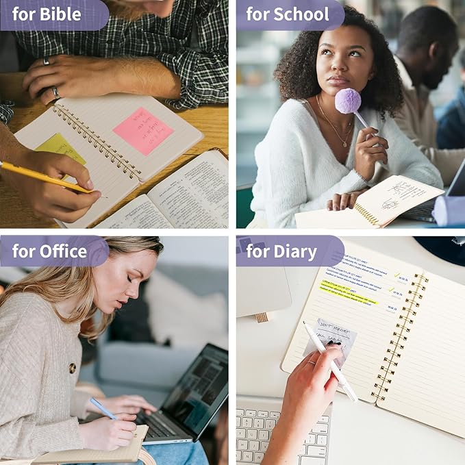 Spiral Notebook - Lined 160 Pages Journal with Back Pockets for College Journal, Twin-Wire Binding Notebook Perfect for Office & Home School Supplies Violet Reef Blue Grey